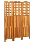 vidaXL Параван за стая 3 панела 121x2x170 cм акациево дърво масив