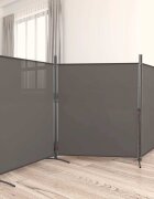 vidaXL Параван за стая 3 панела антрацит 525x180 cм текстил