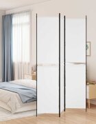 vidaXL Параван за стая 3 панела бял 150x220 см плат