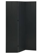 vidaXL Параван за стая 3 панела черен 120x180 см стомана
