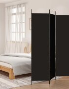 vidaXL Параван за стая 3 панела черен 150x200 см плат