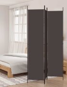 vidaXL Параван за стая 3 панела кафяв 150x220 см плат
