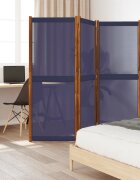 vidaXL Параван за стая 3 панела тъмносин 210x180 cм
