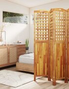vidaXL Параван за стая 4 панела 162x2x180 cм акациево дърво масив