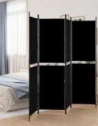 vidaXL Параван за стая 4 панела черен 200x180 cм плат