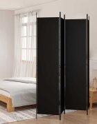 vidaXL Параван за стая 4 панела черен 200x220 cм плат