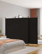 vidaXL Параван за стая 4 панела черен 698x180 cм плат
