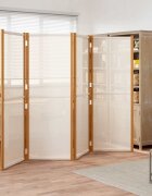 vidaXL Параван за стая 4 панела кремавобял 280x180 cм