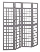 vidaXL Параван за стая 4 панела масивна ела сив 161x180 см