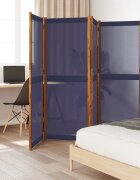 vidaXL Параван за стая 4 панела тъмносин 280x180 cм