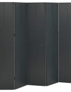 vidaXL Параван за стая 5 панела антрацит 200x180 см стомана