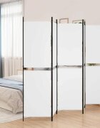 vidaXL Параван за стая 5 панела бял 250x180 см текстил