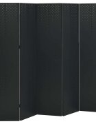 vidaXL Параван за стая 5 панела черен 200x180 см стомана