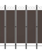 vidaXL Параван за стая 5 панела кафяв 200x180 см