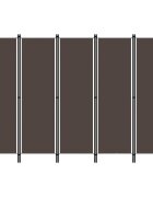 vidaXL Параван за стая 5 панела кафяв 250x180 см