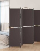 vidaXL Параван за стая 5 панела кафяв 250x180 см плат