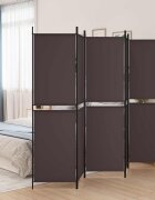 vidaXL Параван за стая 5 панела кафяв 250x200 см плат