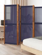 vidaXL Параван за стая 5 панела тъмносин 350x180 cм