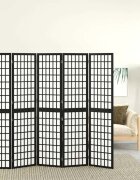 vidaXL Параван за стая 5 панела японски стил 200x170 cм черен