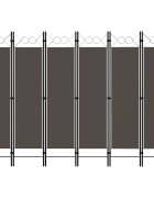 vidaXL Параван за стая 6 панела антрацит 240x180 cм