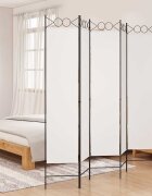 vidaXL Параван за стая 6 панела бял 240x200 см текстил