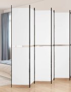 vidaXL Параван за стая 6 панела бял 300x220 см текстил
