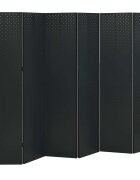 vidaXL Параван за стая 6 панела черен 240x180 cм стомана
