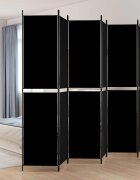 vidaXL Параван за стая 6 панела черен 300x220 cм плат