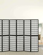 vidaXL Параван за стая 6 панела японски стил 240x170 cм черен