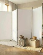 vidaXL Параван за стая бял 4 панела 346x180 см плат