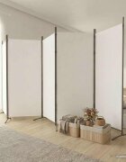 vidaXL Параван за стая бял 5 панела 433x180 см плат