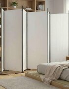 vidaXL Параван за стая бял 6 панела 520x180 см плат