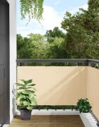 vidaXL Параван за тераса кремав 300x120 см PVC