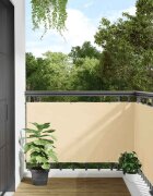 vidaXL Параван за тераса кремав 600x120 см PVC
