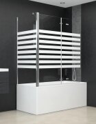 vidaXL Параван за вана 120x68x130 см закалено стъкло на ивици