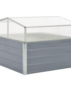 vidaXL Парник 100x100x85 см поцинкована стомана сив