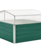 vidaXL Парник зелен 100x100x77 см поцинкована стомана
