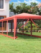 vidaXL Парти палатка с 10 мрежести странични стени червена 3x12 м HDPE