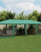 vidaXL Парти палатка с 12 мрежести странични стени зелена 8x4 м HDPE