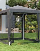 vidaXL Парти палатка с 4 мрежести странични стени антрацит 2x2 м HDPE