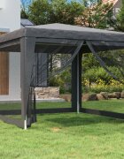 vidaXL Парти палатка с 4 мрежести странични стени антрацит 3x3 м HDPE