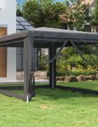 vidaXL Парти палатка с 4 мрежести странични стени антрацит 3x4 м HDPE