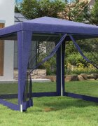 vidaXL Парти палатка с 4 мрежести странични стени синя 25x25 м HDPE