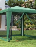vidaXL Парти палатка с 4 мрежести странични стени зелена 25x25м HDPE