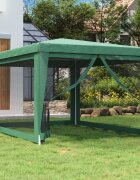 vidaXL Парти палатка с 4 мрежести странични стени зелена 3x4 м HDPE