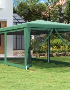 vidaXL Парти палатка с 6 мрежести странични стени зелена 3x6 м HDPE