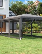 vidaXL Парти палатка с 8 мрежести странични стени антрацит 3x9 м HDPE