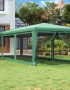 vidaXL Парти палатка с 8 мрежести странични стени зелена 3x9 м HDPE