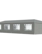 vidaXL Парти шатър 1200 x 300 x 255 см Светлосиво Полиетилен и стомана