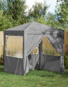 vidaXL Парти шатър 200 x 200 x 240 см Светлосиво Полиетилен и стомана